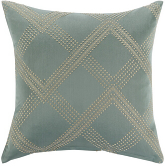 Blue Modern Lattice Pattern Jacquard Pillow