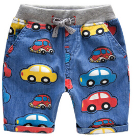 Children Cartoon Car Short Casual Jeans
