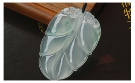 天然翡翠掛件--精品老坑高冰種滿水飄藍(lán)花水潤潤澤清瑩靈動大氣精雕玉葉