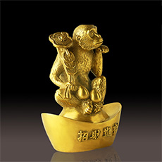 銅器招財(cái)進(jìn)寶吉祥猴擺件★吉猴家居風(fēng)水?dāng)[設(shè)★招財(cái)進(jìn)寶吉祥納福