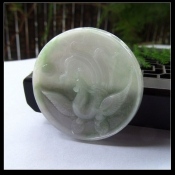 翡翠A貨淡紫淺綠丹鳳朝陽玉佩掛件