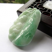 正品天然精品老坑A貨飄陽綠翡翠玉竹節竹子節節高升吉祥花件