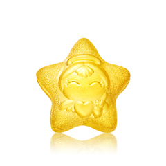 【送紅繩】周大福福星寶寶可愛星星智慧寶寶黃金足金吊墜