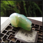 天然巴西瑪瑙立體生肖兔吊墜