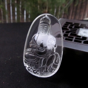 正品純天然白水晶凈瓶觀音掛件