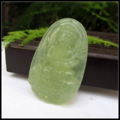 天然岫玉生肖龍蛇本命佛普賢菩薩掛件