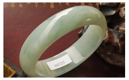 天然翡翠手鐲--碧湖柳影老坑冰種極細膩亮澤豐盈優雅華美寬圓鐲(59)
