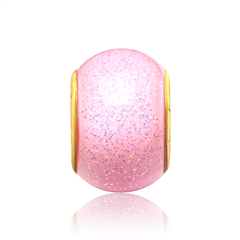光砂LUCKY粉色路路通轉運珠黃金吊墜
