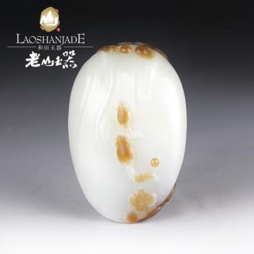 張振興作品和田玉掛件力爭上游有糖大師作品靈巧雅致
