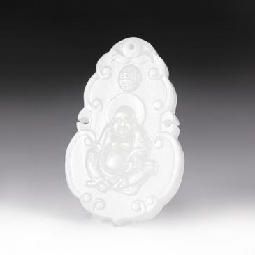 新疆天然和田玉羊脂玉玉牌佛多種重量可選正品帶證書(一口價)