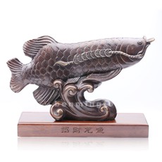 精品銅器擺件★招財龍魚★聚財旺宅納福居家風水寶器