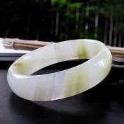 阿富汗冰瑩纏絲玉手鐲/阿富汗玉鐲子/纏絲玉鐲/玉緣軒正品