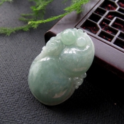 正品天然緬甸A貨翡翠玉福祿壽葫蘆吉祥掛件