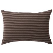 棉天竺枕套50×70cm用/混棕色条纹