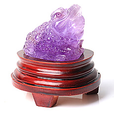 天然紫水晶三足金蟾擺件★時尚家居工藝品富貴金蟾擺設★聚財鎮宅辟邪化煞
