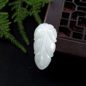 純天然緬甸a貨翡翠玉葉子吊墜