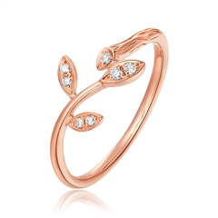 周大福米兰世博系列18K玫瑰金镶钻石戒指