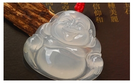 天然翡翠掛件--老坑冰種清雅瑩白晶瑩水潤晶瑩飽滿圓潤精雕大肚彌勒佛