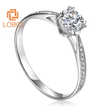 洛宝希女士白金钻戒天然钻石戒指70分80分1克拉裸钻定制LA152