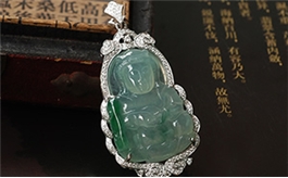 18K白金鑲鉆翡翠掛件--老坑冰種淺綠底帝王綠飄花細潤晶瑩精致奢華鑲嵌觀音