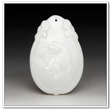 和田羊脂白玉掛件生肖虎(一口價)