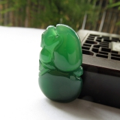 天然巴西綠瑪瑙玉葫蘆吊墜