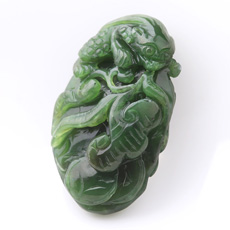 精美和田玉碧玉金蟾吊墜★碧玉富貴蟾蜍玉墜★催財(cái)旺財(cái)化小人