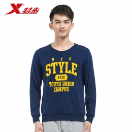特步專柜同款秋季男子衛(wèi)衣印花舒適上衣男子長(zhǎng)袖T恤984329051257