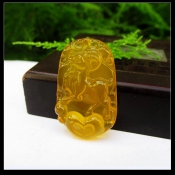 純天然巴西黃瑪瑙玉生肖羊吊墜