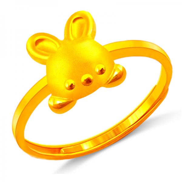 24K純金999足金戒指結婚黃金戒指足金戒指