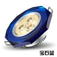 德力西高端LED照明系列时尚八角形水晶3W四色可选背景射灯LED射灯四种外观