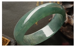 天然翡翠手鐲-貴妃鐲--老坑冰種藍綠均色水潤清瑩婉約秀美貴妃鐲(56)