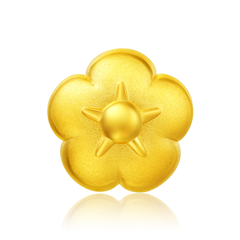 【送皮繩】FOLLOW童趣系列花朵黃金足金吊墜轉(zhuǎn)運(yùn)珠