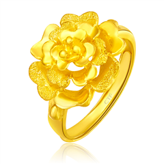 優(yōu)雅繁花黃金足金戒指