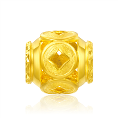 【網店尊享款】金錢黃金足金吊墜轉運珠
