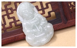 天然翡翠掛件-老坑冰糯種清雅淺綠均色雙面精雕慈悲辟邪觀音