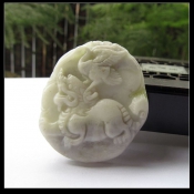 精美藍田玉獨占鰲頭掛件