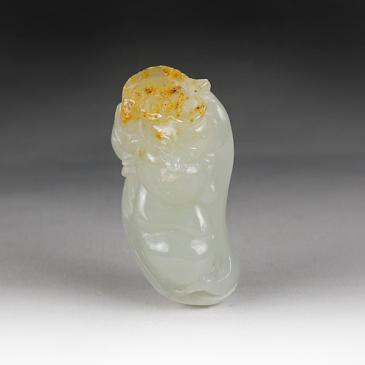 新疆天然和田玉白玉籽料掛件笑佛10.76g專柜正品附帶證書包郵