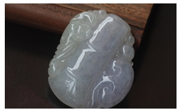 天然翡翠掛件--老坑冰種清雅淺紫水潤晶瑩雙面精雕節(jié)節(jié)高
