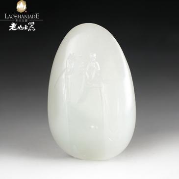 和田玉羊脂玉籽料掛件悟道飄逸柔美