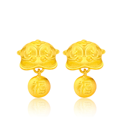 【網店尊享款】貔貅黃金足金耳釘