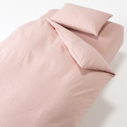 被套套装床用/浅粉色条纹被套K/床罩K/枕套2张50×70cm用