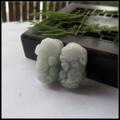 天然a貨淡綠翡翠玉貔貅吊墜情侶款掛件