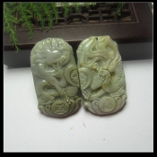 純天然緬甸a貨翡翠玉龍鳳佩
