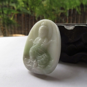 天然藍(lán)田玉吉祥觀音掛件