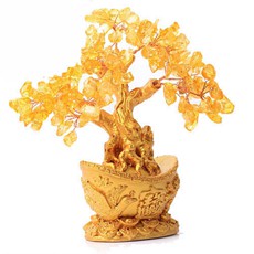 開光黃水晶搖錢樹擺件★財(cái)源滾滾招財(cái)樹家居工藝品擺設(shè)★招財(cái)聚財(cái)聚氣旺宅
