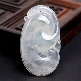天然翡翠掛件--老坑冰種瑩潤細膩精雕精致小巧如意