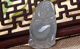 天然翡翠掛件--春風(fēng)和氣老坑冰種淺綠細(xì)潤(rùn)晶瑩雙面精雕逍遙佛