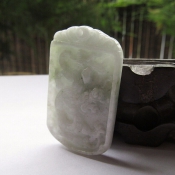 天然緬甸翡翠A貨龍牌掛件