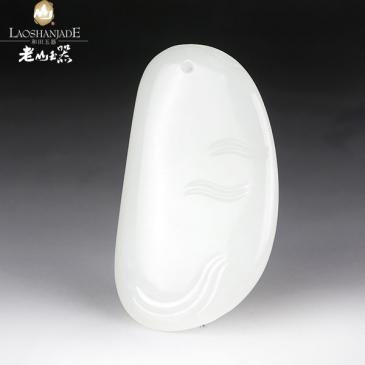 新疆和田玉羊脂玉掛件竹節(jié)84.47g專柜正品附帶證書